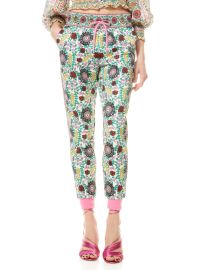 Nyc Floral Slim Jogger In Flower Pot Ecru Multi  Alice And Olivia at Alice and Olivia