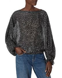 Nylah Sheer Leopard Print Top at Bloomingdales