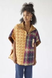 Nylon Mix Printed Poncho at Urban Outfitters