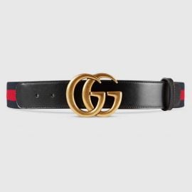 Nylon Web belt with Double G buckle by Gucci at Gucci