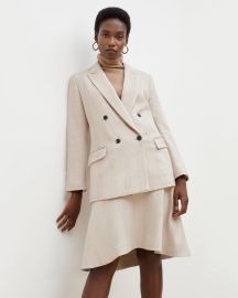 O39Hara Blazer - Wool Herringbone  Ivory  Biscuit  at M.M.LaFleur