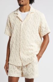 OAS Atlas Crochet Camp Shirt at Nordstrom