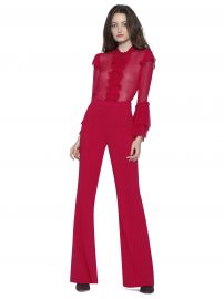 ODELE TRUMPET SLEEVE RUFFLE BLOUSe at Alice and Olivia