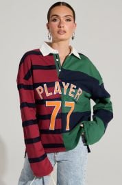 OFF THE FIELD LONG SLEEVE STRIPED RUGBY TEE AKIRA at Akira