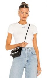 OFF-WHITE Basic Ribbed Tee in White  amp  Black from Revolve com at Revolve