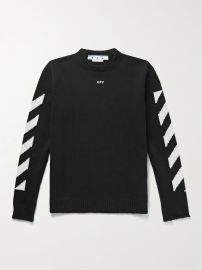 OFF-WHITE Logo-Detailed Jacquard-Knit Cotton-Blend Sweater for Men MR PORTER at Mr Porter