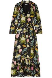 OLIVIA FLORAL-PRINT SILK-JACQUARD MIDI DRESS at Net A Porter