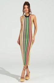 ON THE RUN PRINTED MIDI DRESS AKIRA at Akira
