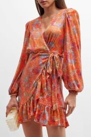 ONE33 SOCIAL Orange The Daria Sequin Wrap Dress at Verishop