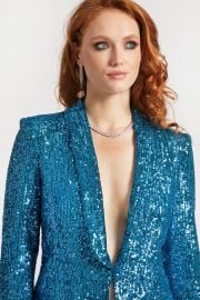 ONE33 SOCIAL Teal The Starling Sequin Blazer Verishop at Verishop