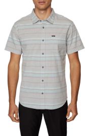 ONeill Seafarer Stripe Short Sleeve Button-Up Shirt in Light Grey Size Xx-Large at Nordstrom