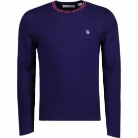 ORIGINAL PENGUIN Retro Mod Tipped Knit Jumper Rhodonite at Atom Retro