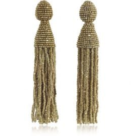 OSCAR DE LA RENTA CLASSIC LONG TASSEL CLIP-ON EARRINGS at Forzieri