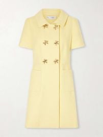 OSCAR DE LA RENTA Double-breasted cotton-blend tweed mini dress at Net a Porter