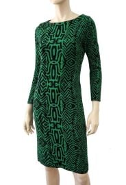 OSCAR DE LA RENTA Green and Black Tribal Print Sweater Dress XS eBay at eBay