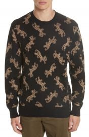 OVADIA  amp  SONS Leopard Jacquard Sweater at Nordstrom