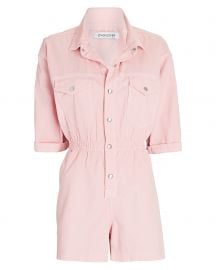 OVERLOVER Virginia Short Sleeve Cotton Romper at Intermix