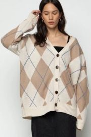 Oak and Fort Oversized Argyle Cardigan at Oak and Fort