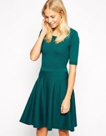 Oasis  Oasis Ripple Stitch Fit And Flare Dress at Asos