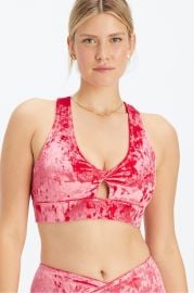 Oasis Crushed Velour Twist Sports Bra at Fabletics