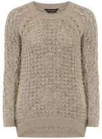 Oat cable raglan jumper at Dorothy Perkins