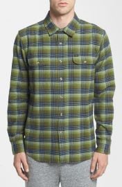 Obey Collins Plaid Flannel Shirt in Green at Nordstrom