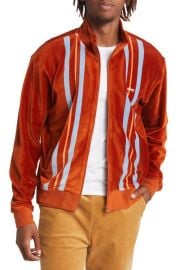 Obey Mens Provencal Stripe Velour Zip-Up Jacket at Nordstrom