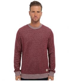 Obey Reid Crew Neck Fleece Heather Burgundy at 6pm