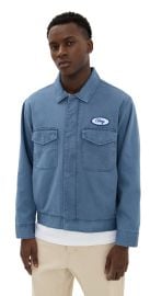 Obey Tilton Twill Work Jacket Dull Blue Faded Wash L at Shopbop