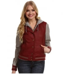 Obey Varsity Lover Jacket BurgundyGrey at 6pm