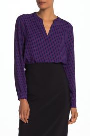 Oblique Stripe Split Neck Top at Nordstrom Rack