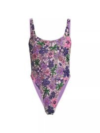 Oceanus - Fia Hand Beaded One Piece - Lilac at Jessie