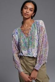 Odetta Embroidered Top at Anthropologie