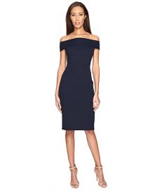 Off Shoulder Color Block Fitted Dress by Adrianna Papell at 6pm