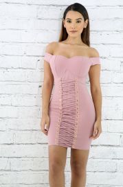 Off Shoulder Corset Bodycon Dress at Giti Online