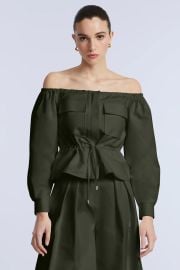 Off Shoulder Drawstring Top BCBGMAXAZRIA at Bcbgmaxazria