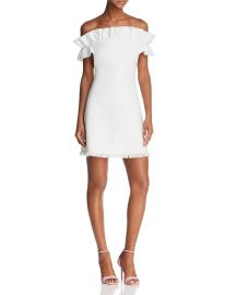 WornOnTV: Erin’s white ruffled off-shoulder dress on E! News | Erin Lim ...