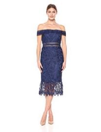 Off Shoulder Lace Dress by Aidan Mattox at Amazon