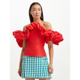  Off Shoulder Pintuck Taffeta Top at Oscar de la Renta