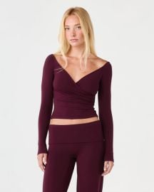 Off Shoulder Wrap Top | Deep Berry at CSB