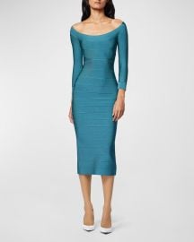 Off-The-Shoulder Recycled Icon Midi Dress at Neiman Marcus
