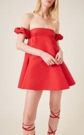 Off-The-Shoulder Silk Faille Mini Dress By Valentino at Moda Operandi