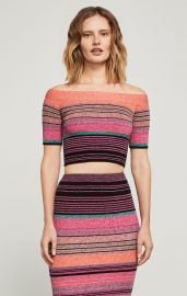 Off-The-Shoulder Striped Crop Top at BCBGMAXZRIA