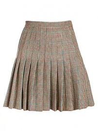 Off-White - Check Pleated Wool Mini Skirt at Saks Fifth Avenue