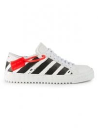 Off-White - Diagonal Stripe Leather Sneakers at Saks Fifth Avenue