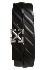 Off-White Arrow Buckle Leather Belt in Black Black Size Small at Nordstrom