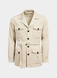 Off White Belted Safari Jacket at Suitsupply