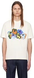 Off White Bold Florals T Shirt at ssense