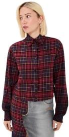 Off-White Check Flannel Arrow Shirt Bordeaux 36 at Shopbop