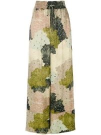 Off-White Floral-print Wide-leg Trousers at Farfetch